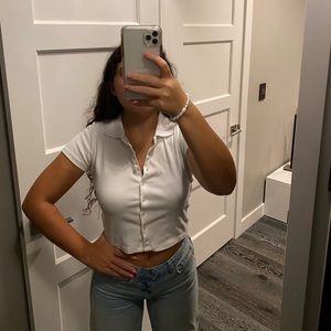 White Brandy Melville button up short sleeve